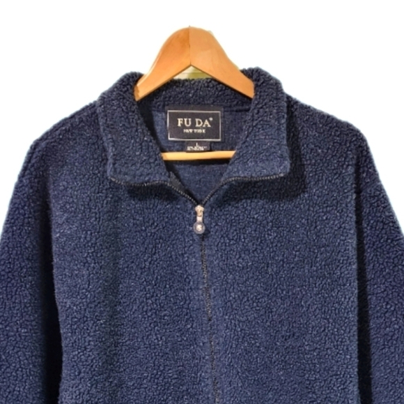 Fu Da Men's Fleece Jacket Naval Blue Men's Large - Picture 5 of 5